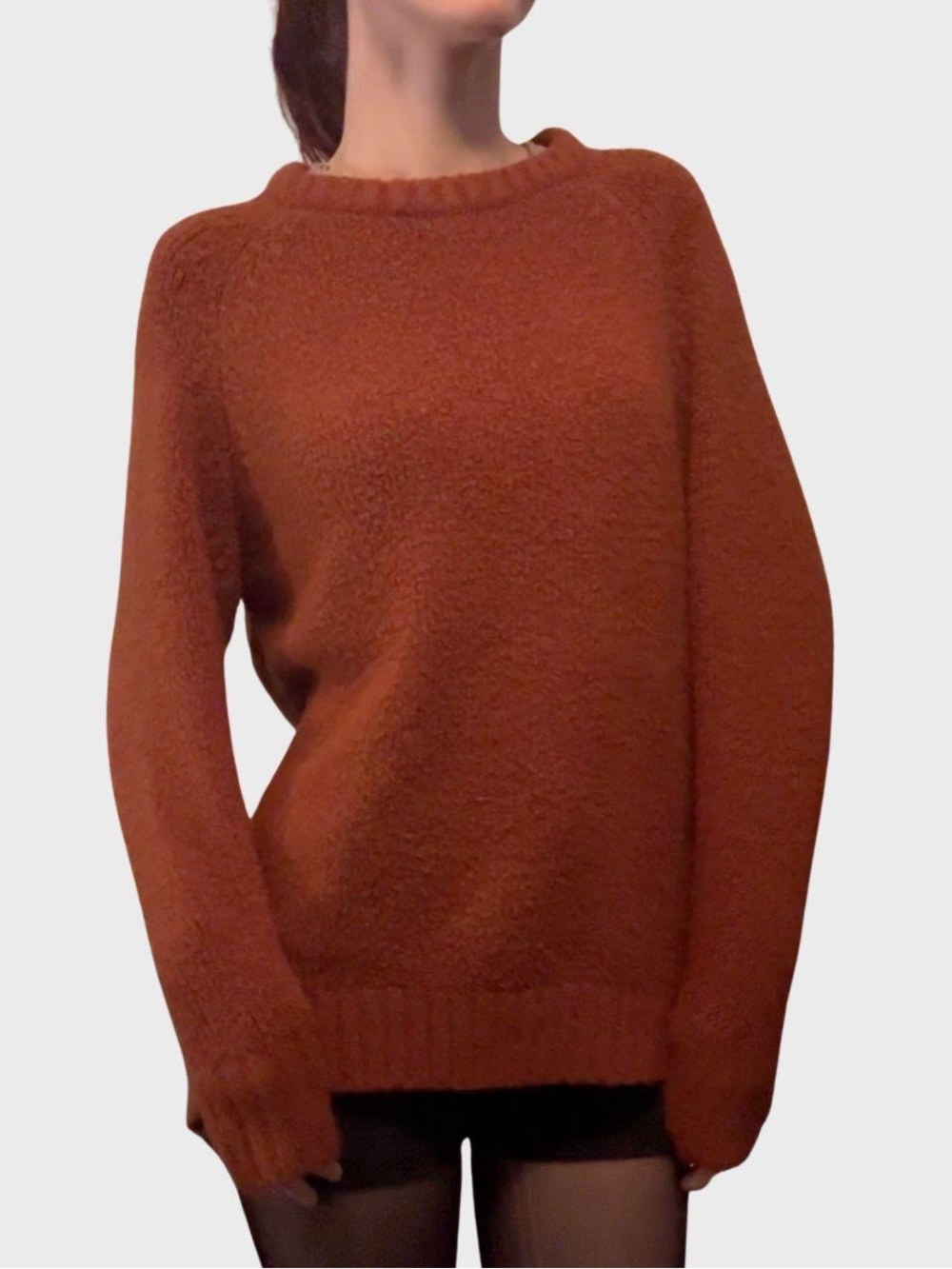Orange Crewneck Sweater - Soft and Very Stretchy